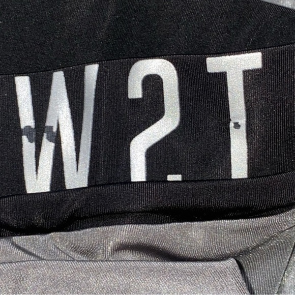 BDTK Train For Pleasure Size XS Gray Silver Drawstring Logo Waistband Leggings - Picture 7 of 7